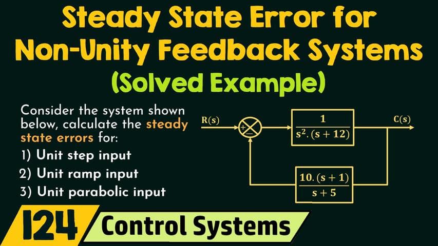 Steady State Error for Non-Unity Feedback Systems (Solved Example)