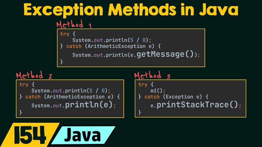 Exception Methods in Java