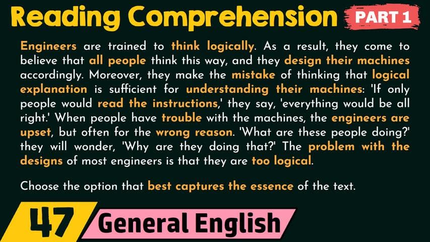 Reading Comprehension (Part 1)