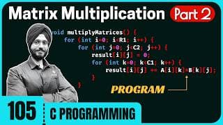 Matrix Multiplication Program in C (Part 2)