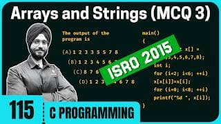 Arrays and Strings in C (Solved MCQ 3)