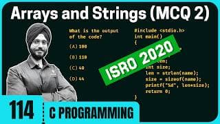 Arrays and Strings in C (Solved MCQ 2)